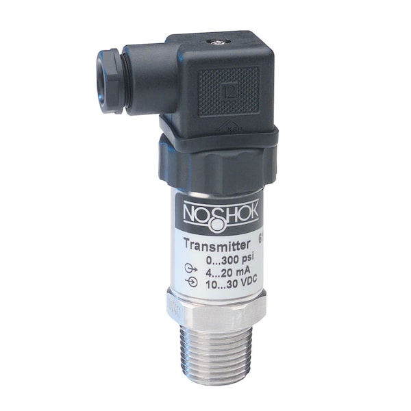 Pressure Transmitter, Wetted Materials: 316 SS, 13-8PH, 0 psig to 750 psig, 0.25% Accuracy (BFSL), 4 mA to 20 mA Output, 1/4 NPT Male, Hirschmann